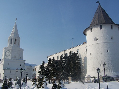 The Saviour Tower at the entrance of the Kazan Kremlin