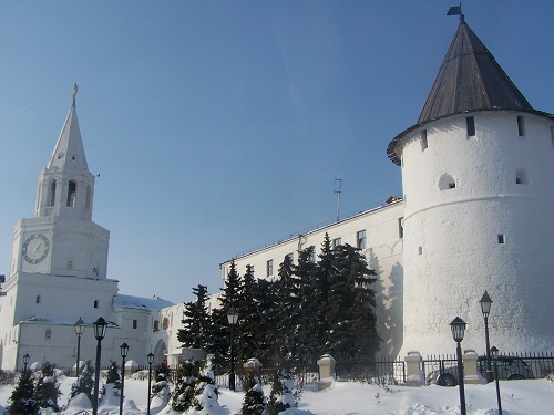 La torre Salvador en la entrada del Kremlin de Kazan