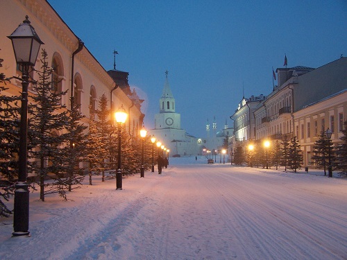 Le Kremlin de Kazan de nuit